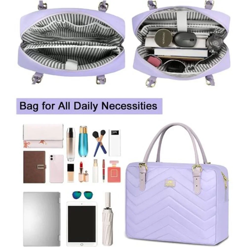Women's Slim Computer Bag Laptop Briefcase Water Resistant Laptop, Purple, 15.6